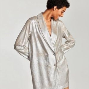 Zara Metallic Blazer Dress